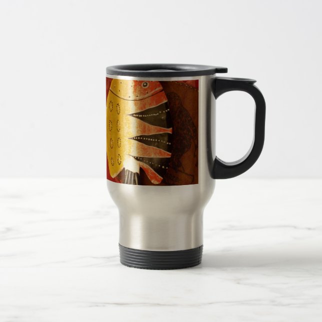 Taza De Viaje Sensación a rayas Tigre Barb Fish Art Imprimir (Derecha)
