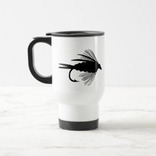 Taza De Viaje Señuelo negro de la pesca con mosca