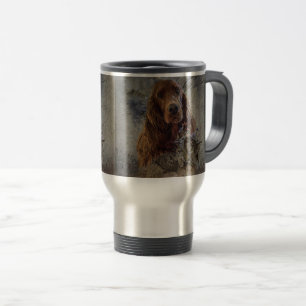 Taza De Viaje Sétter irlandés con codo de madera