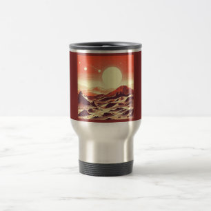 Taza De Viaje SF Mars Landscape Woodcut 2