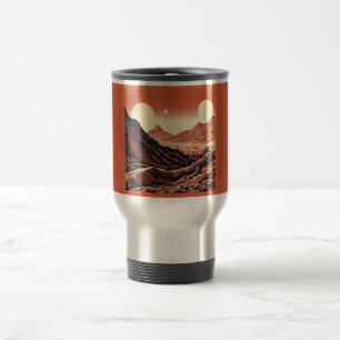Taza De Viaje SF Mars Landscape Woodcut 4