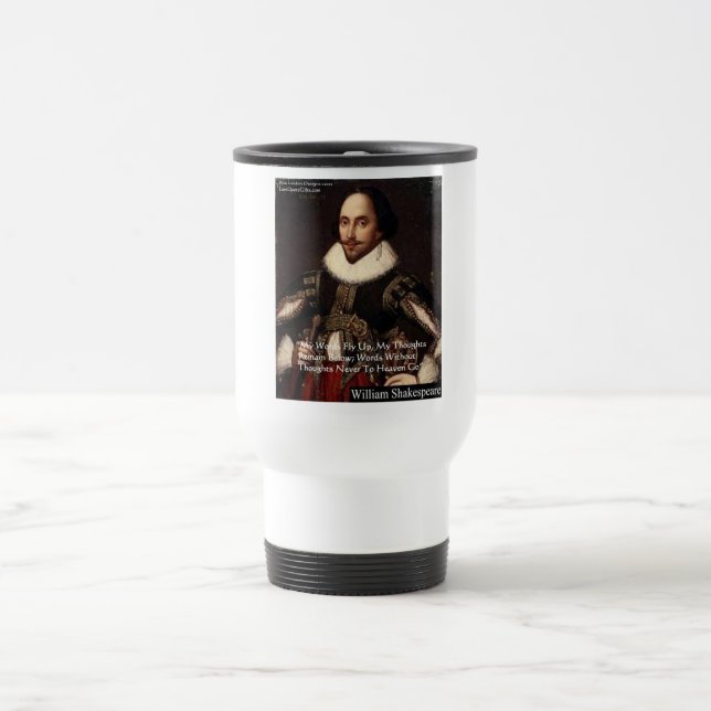Taza De Viaje Shakespeare "Palabras en el cielo" Wisdom Cita Reg (Centro)