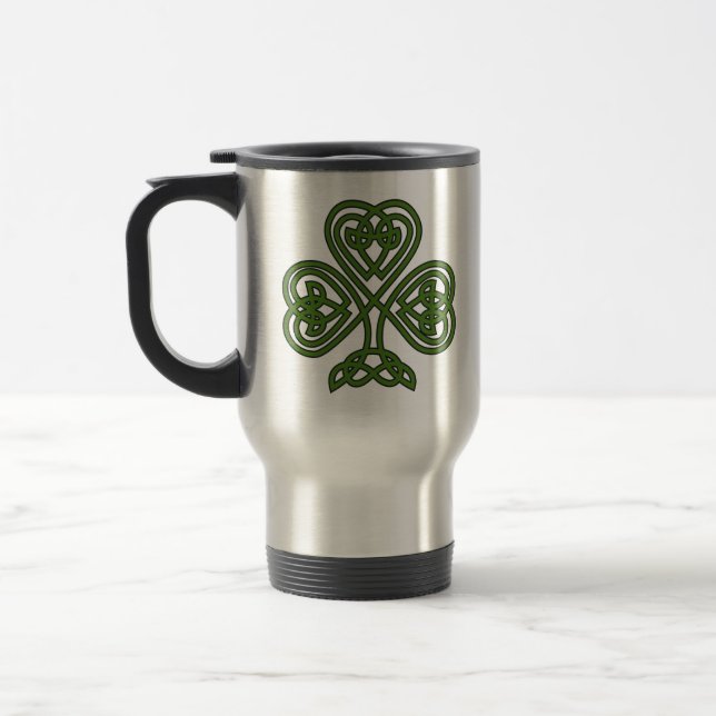 Taza De Viaje Shamrock celta - Día de St Patricks (Izquierda)