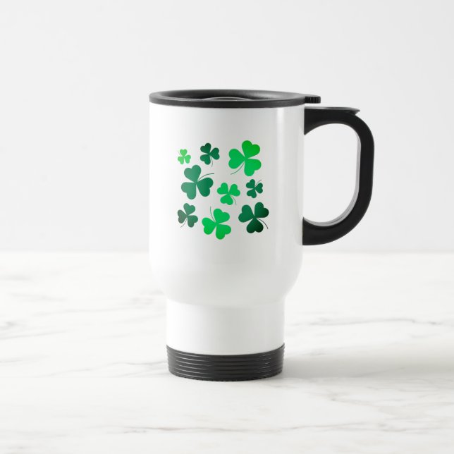 Taza De Viaje Shamrock Clover Leaf Irlanda Irlanda Moderno Elega (Derecha)