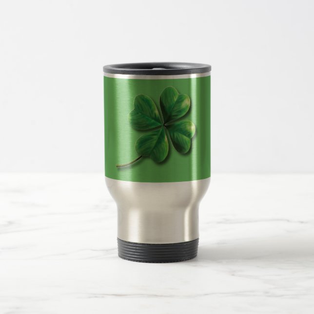 Taza De Viaje Shamrock irlandés verde moderno (Centro)