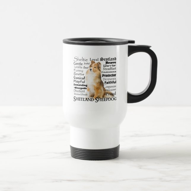 Taza De Viaje Sheltie Traits Travel Mug (Derecha)