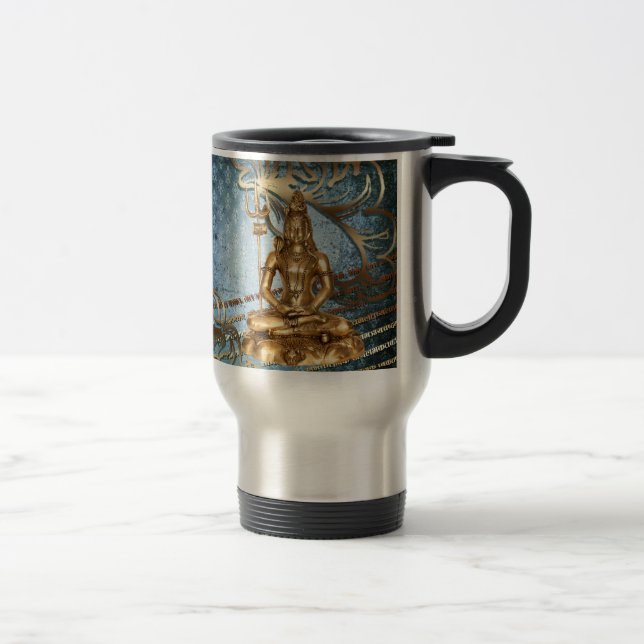 Taza De Viaje Shiva de yoga azul damasco Travel/Commuter Mug (Derecha)