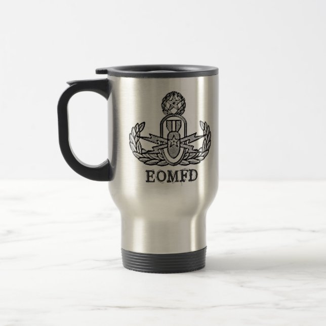 Taza De Viaje shrapnal de la insignia del eod, EOMFD (Izquierda)