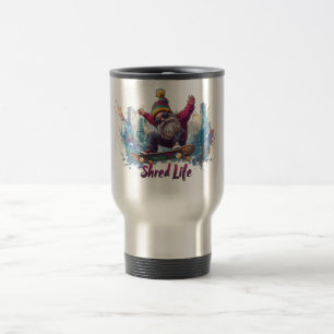 Taza De Viaje Shred Life - Gnome del Skateboarding de Guay