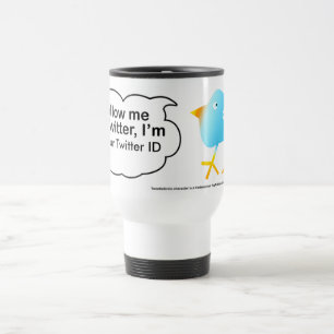 Taza De Viaje Sígame @ (YourNameHere) C, @ su identificación d
