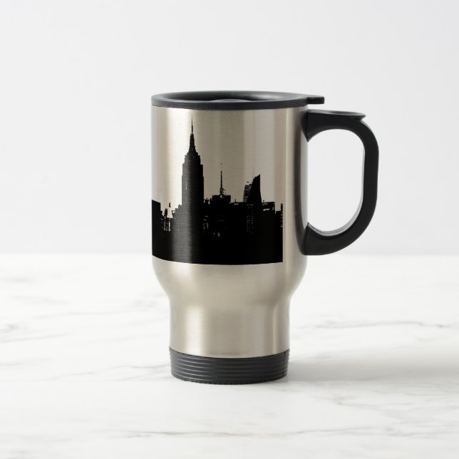 Taza De Viaje Silhouette Black White New York (Derecha)