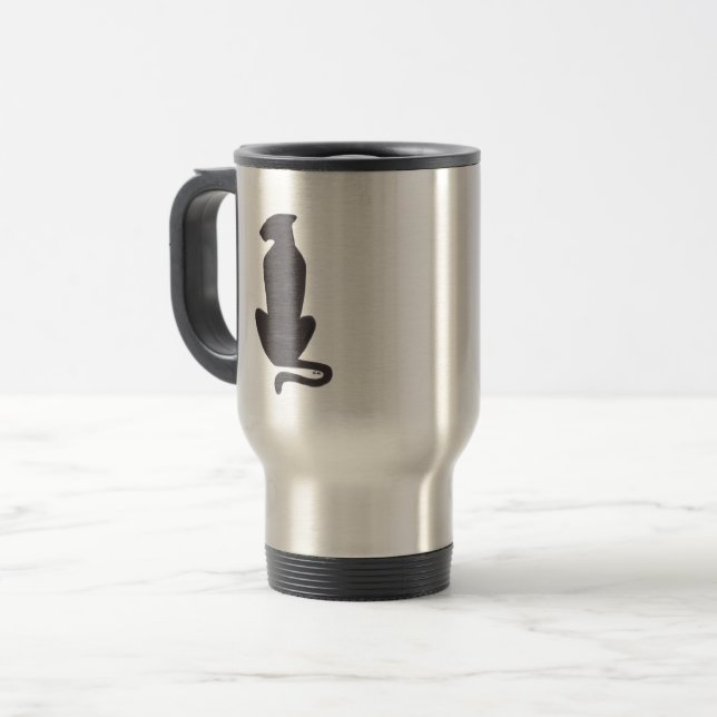Taza De Viaje Silhouette de gato negro (Anverso izquierdo)
