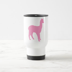 Taza De Viaje Silueta de la alpaca (en rosa)