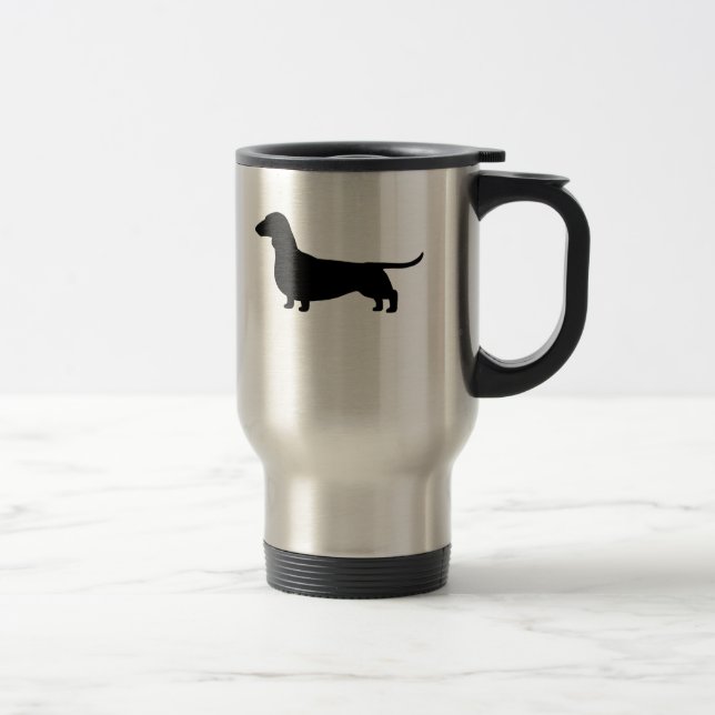 Taza De Viaje Silueta de perro dachshund (Derecha)
