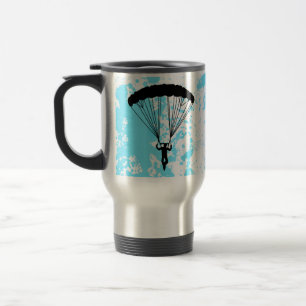 Taza De Viaje silueta del skydiver