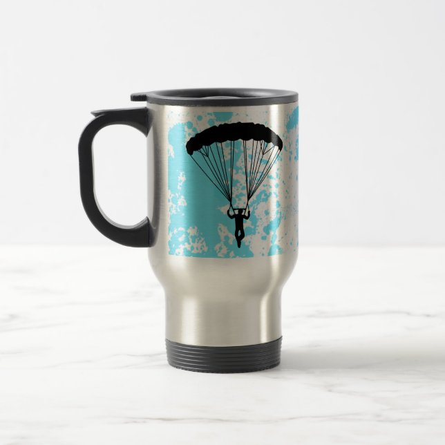Taza De Viaje silueta del skydiver (Izquierda)