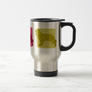 Taza De Viaje Siluetas arrogantes coloridas del perro de aguas