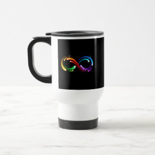 Taza De Viaje Símbolo de infinito de cometas de arcoíris