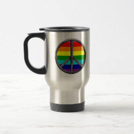Taza De Viaje Símbolo de Paz del Arcoíris Regalo del Orgullo LGB