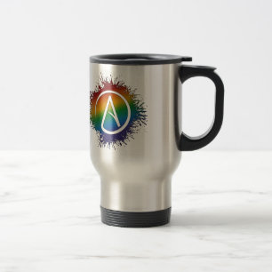 Taza De Viaje Símbolo del ateo del arco iris