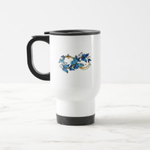 Taza De Viaje Símbolo infinito de mariposas Morpho azules