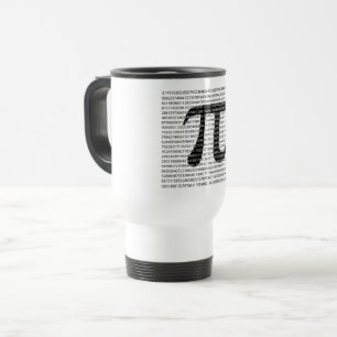 Taza De Viaje Símbolo matemático del día pi del número negro ori