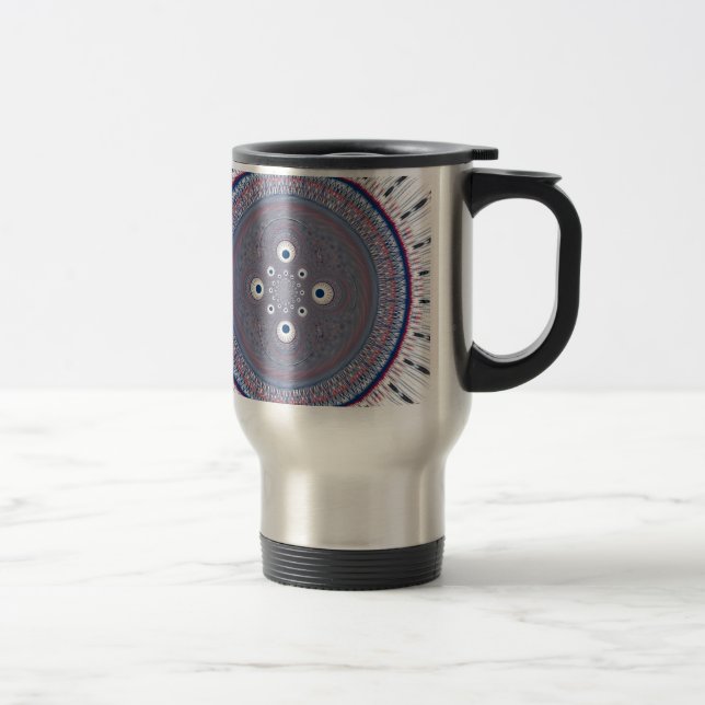 Taza De Viaje Simetría hipnótica: arte geométrico abstracto (Derecha)