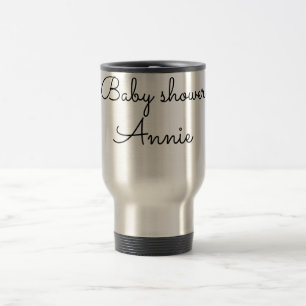 Taza De Viaje simple minimal agrega tu nombre texto baby shower