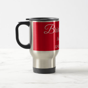 Taza De Viaje Simple minimal pink bridesmaid add name year text