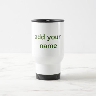 Taza De Viaje Simple minimal verde añade tu texto nombre foto pe
