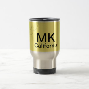 Taza De Viaje Simple monograma mínimo añadir foto de avión de vi