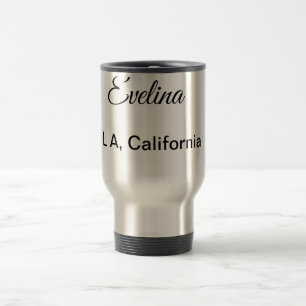 Taza De Viaje Simple y mínimo añadir el nombre de texto lugar de