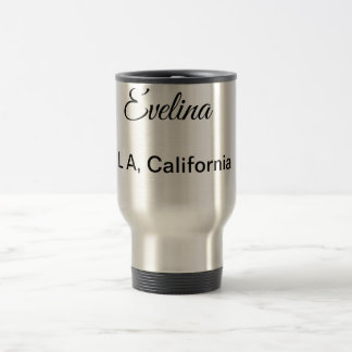 Taza De Viaje Simple y mínimo añadir el nombre de texto lugar de