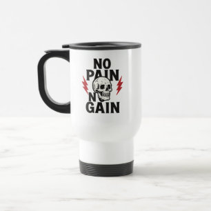 Taza De Viaje Sin dolor sin ganancia - Audaz Skull y Lightning G