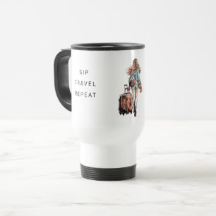 Taza De Viaje Sip, Viajes, fotografía repetida Personalizado per