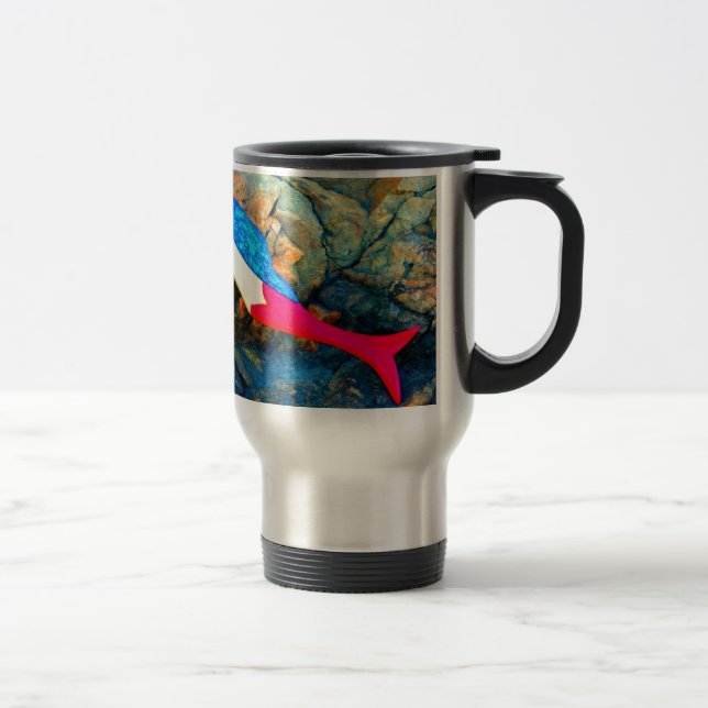 Taza De Viaje sirena roja y azul (Derecha)