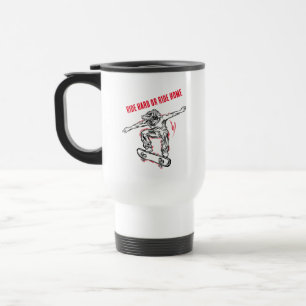 Taza De Viaje Skater Volador Haciendo Patinaje De Mediano Aire