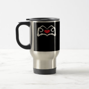 Taza De Viaje Skeleton Heart And Hands Funny