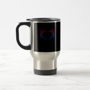 Taza De Viaje Skeleton Heart Bisexual Lgbt-Q Pride Mano de Cráne