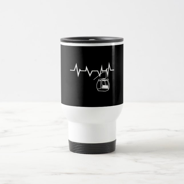 Taza De Viaje Ski Lift Heartbeat Skier (Centro)