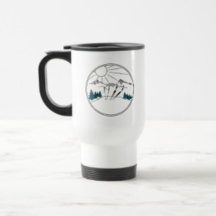 Taza De Viaje Ski Resort Scene Winter Sports