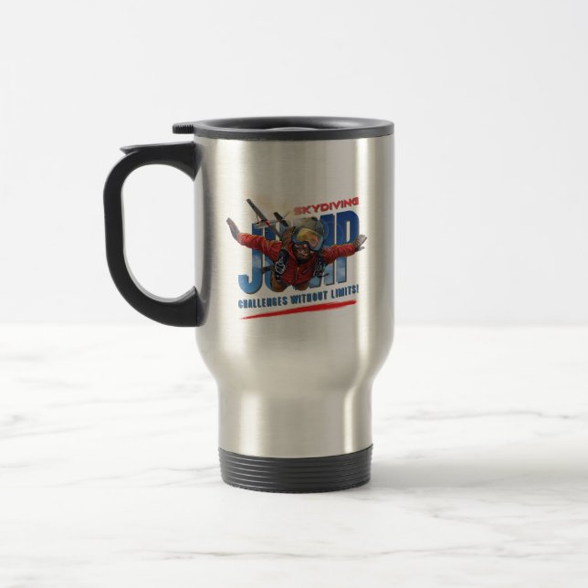 Taza De Viaje Skydiving-Feel Freedom Above Clouds | Men - (Izquierda)