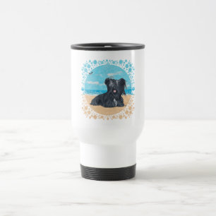 Taza de viaje Skye Terrier en la Playa