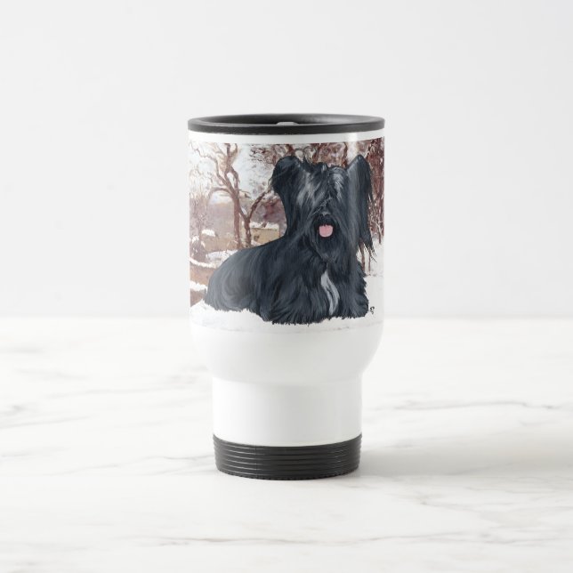 Taza De Viaje Skye Terrier Wintertime Mug (Centro)