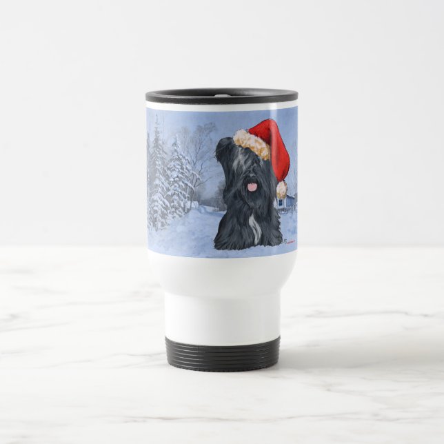 Taza De Viaje Skye Terrier Wintertime Mug (Centro)