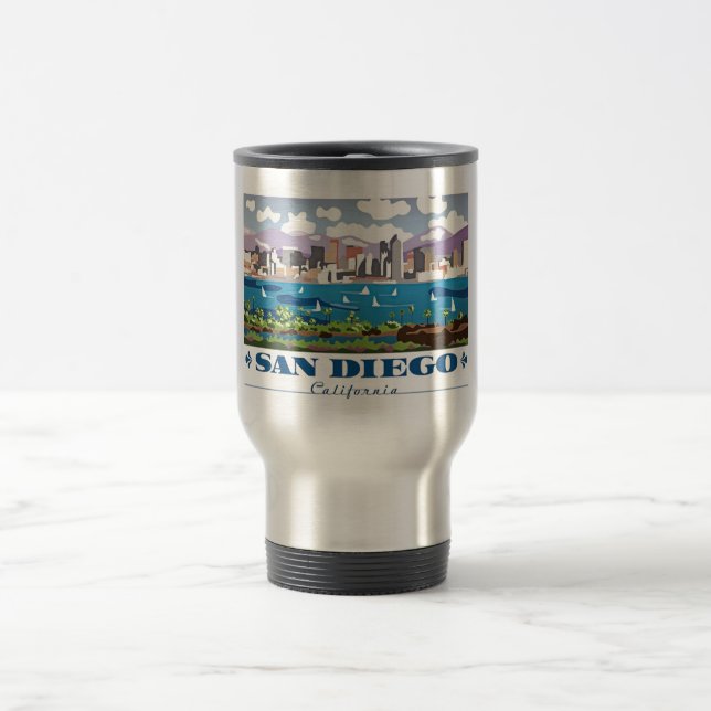 Taza De Viaje Skyline de San Diego (Centro)