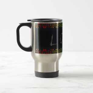 Taza De Viaje SlipperyJoe amor burbujas rojo naranja verde amari