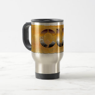 Taza De Viaje SlipperyJoe's cub word naranja-tonos marrones pro