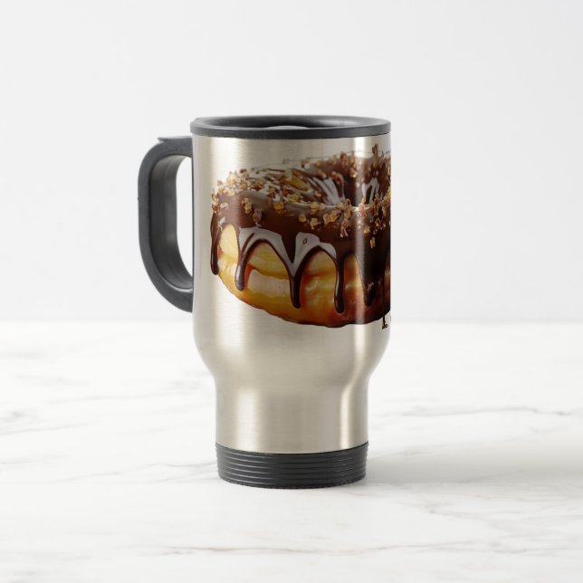 Taza De Viaje SlipperyJoe's decadent donut covered thick glossy  (Anverso izquierdo)