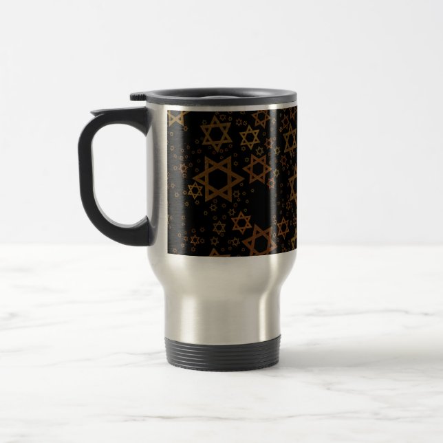 Taza De Viaje SlipperyJoe's estrella de David temática de Hanukk (Izquierda)